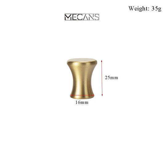 Brass cabinet knob by MECANS, solid brass long wardrobe pull, 25mm tall x 16mm wide