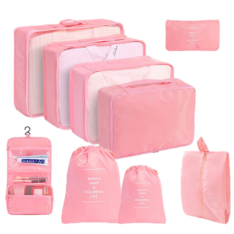 Travel Packing Cube Set 7/8/9 Pcs Polyester Organizer by S And B Enterprise