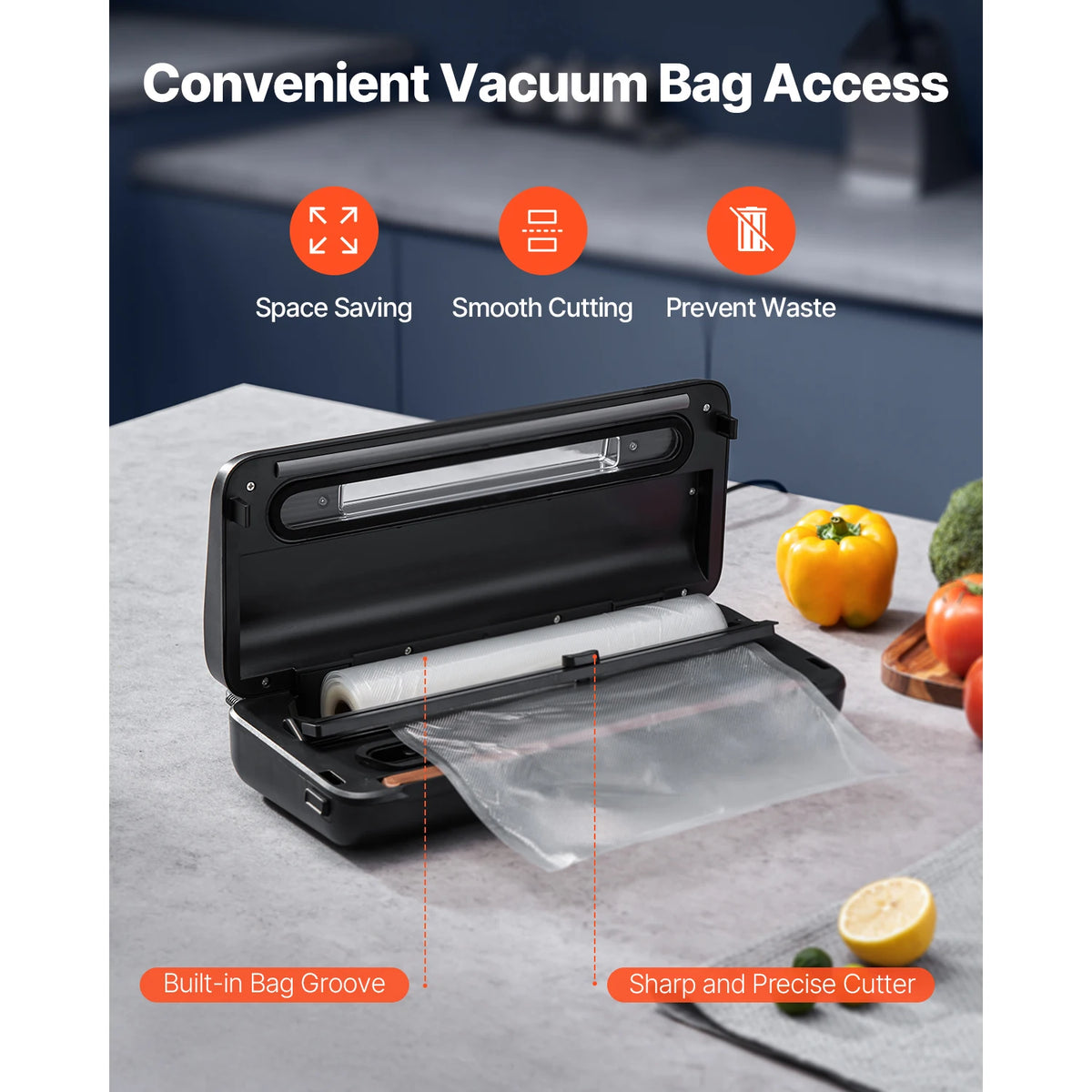 Vacuum sealer by SucceBuy from S And B Enterprise; black with built-in cutter and bag groove