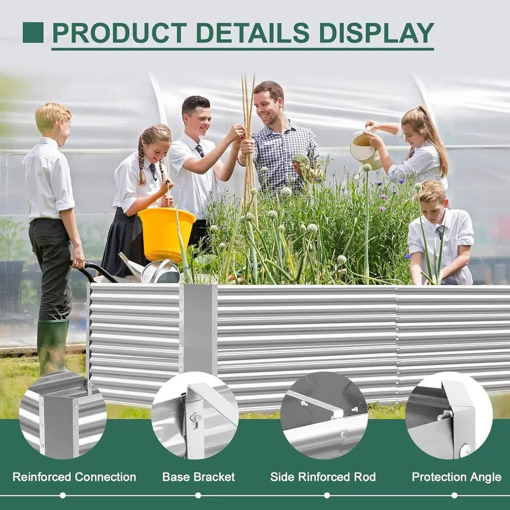 Galvanized Metal Raised Garden Bed for Vegetables Durable Outdoor Planter by S And B Enterprise