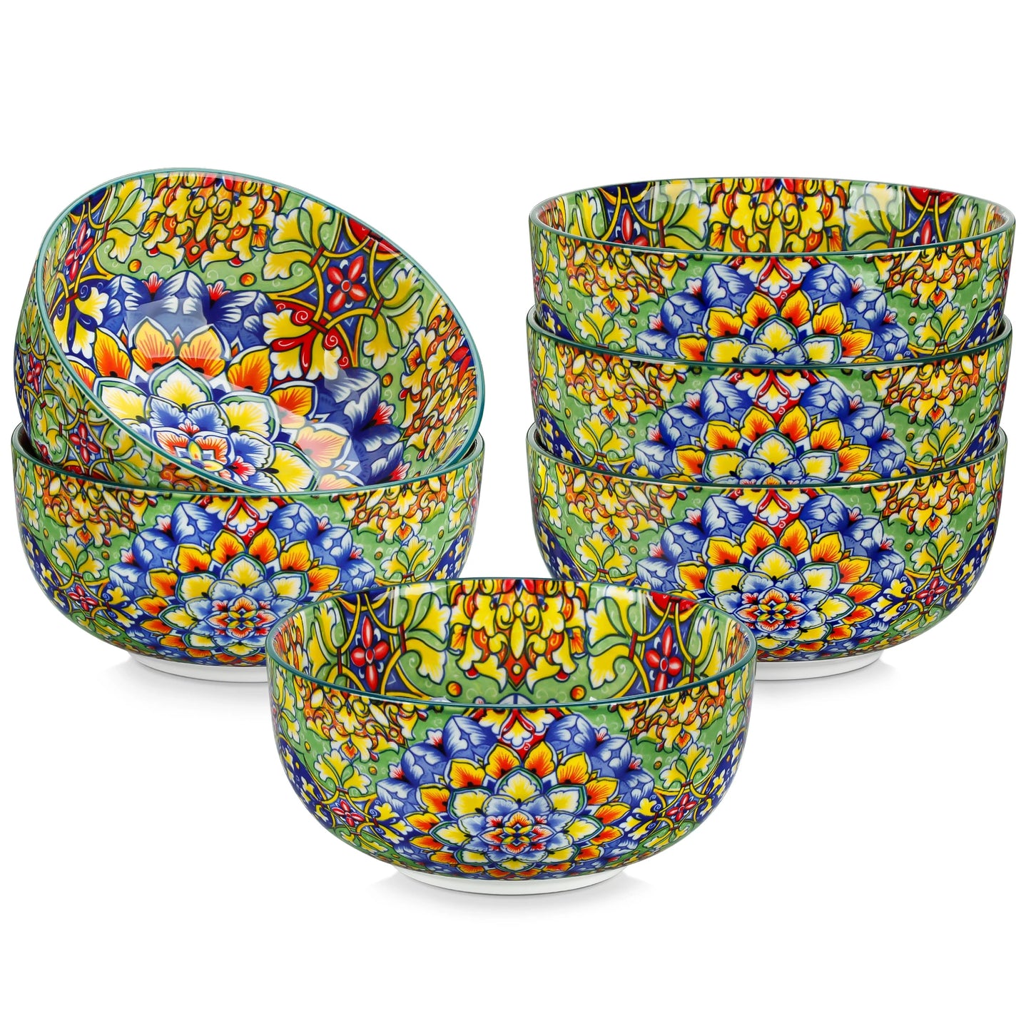 MALACASA Ceramic Bowls Set Bohemian Style Dinnerware