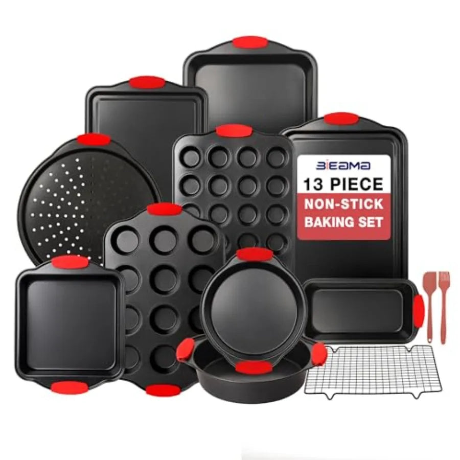 13 Piece Nonstick Bakeware Set Carbon Steel Bake Pans by S And B Enterprise