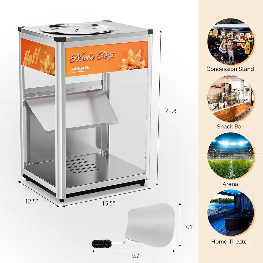 Nacho Chip Warmer Display Case With Warming Light And Glass Door by S And B Enterprise