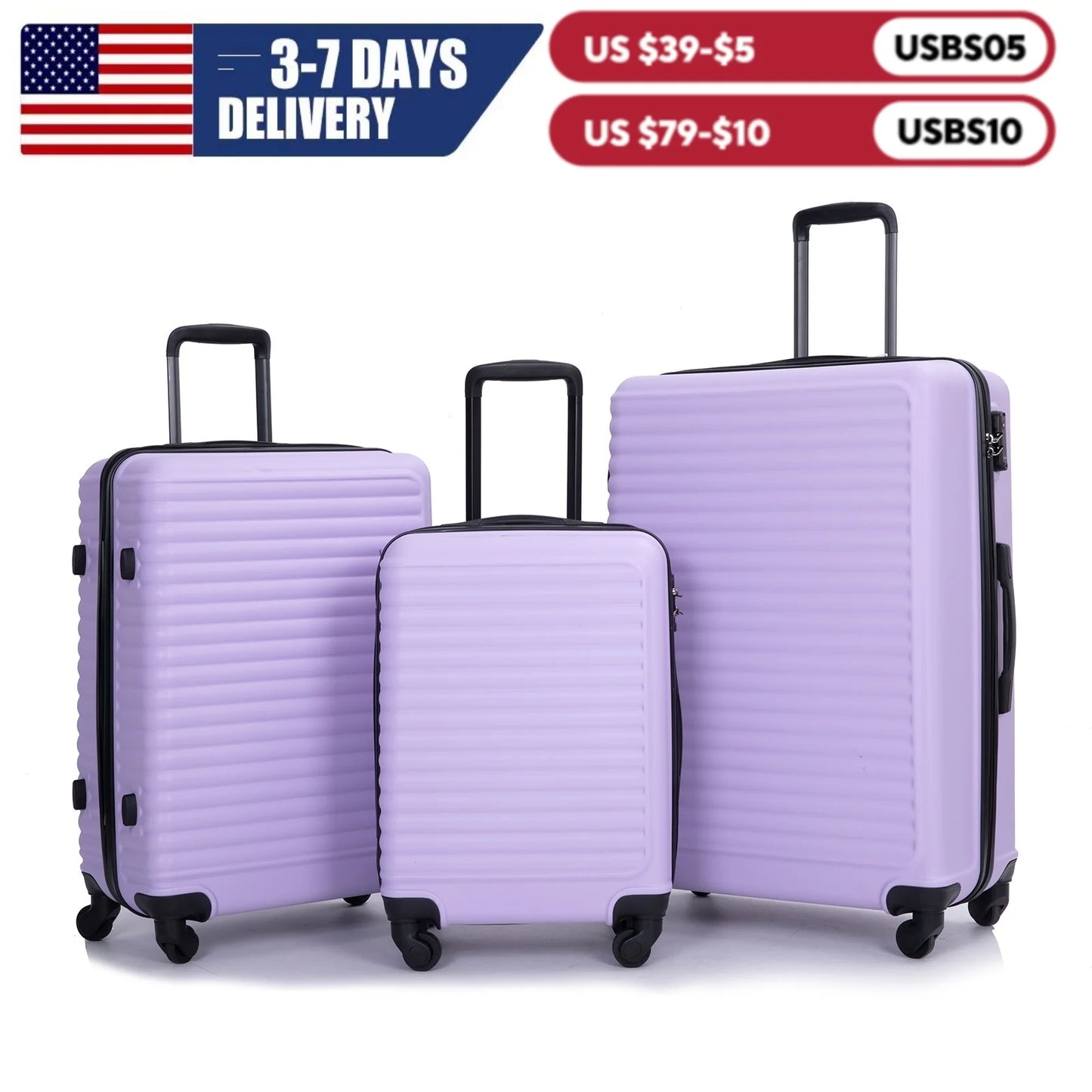 Travelhouse 3-Piece Hardside Luggage Set With TSA Lock