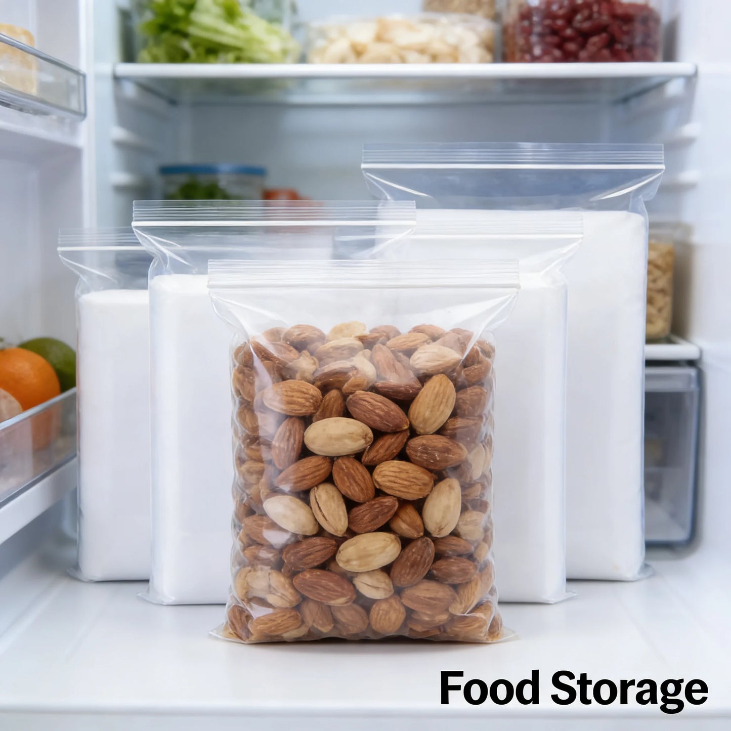 Leak Proof Bags Transparent Reusable Storage Freezer Airtight Seal for Food Fruit Veggie by S And B Enterprise