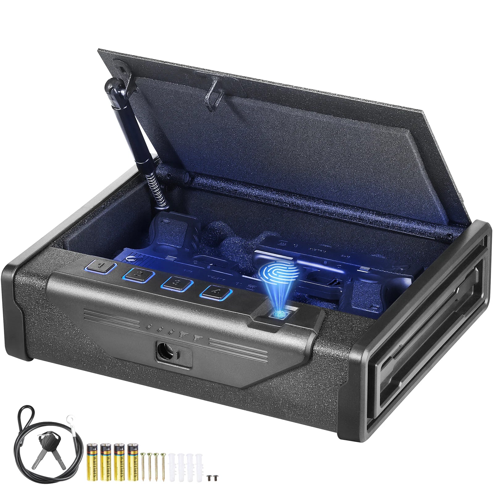 Gun Safe Biometric Quick Access Pistol Case With LED by S And B Enterprise