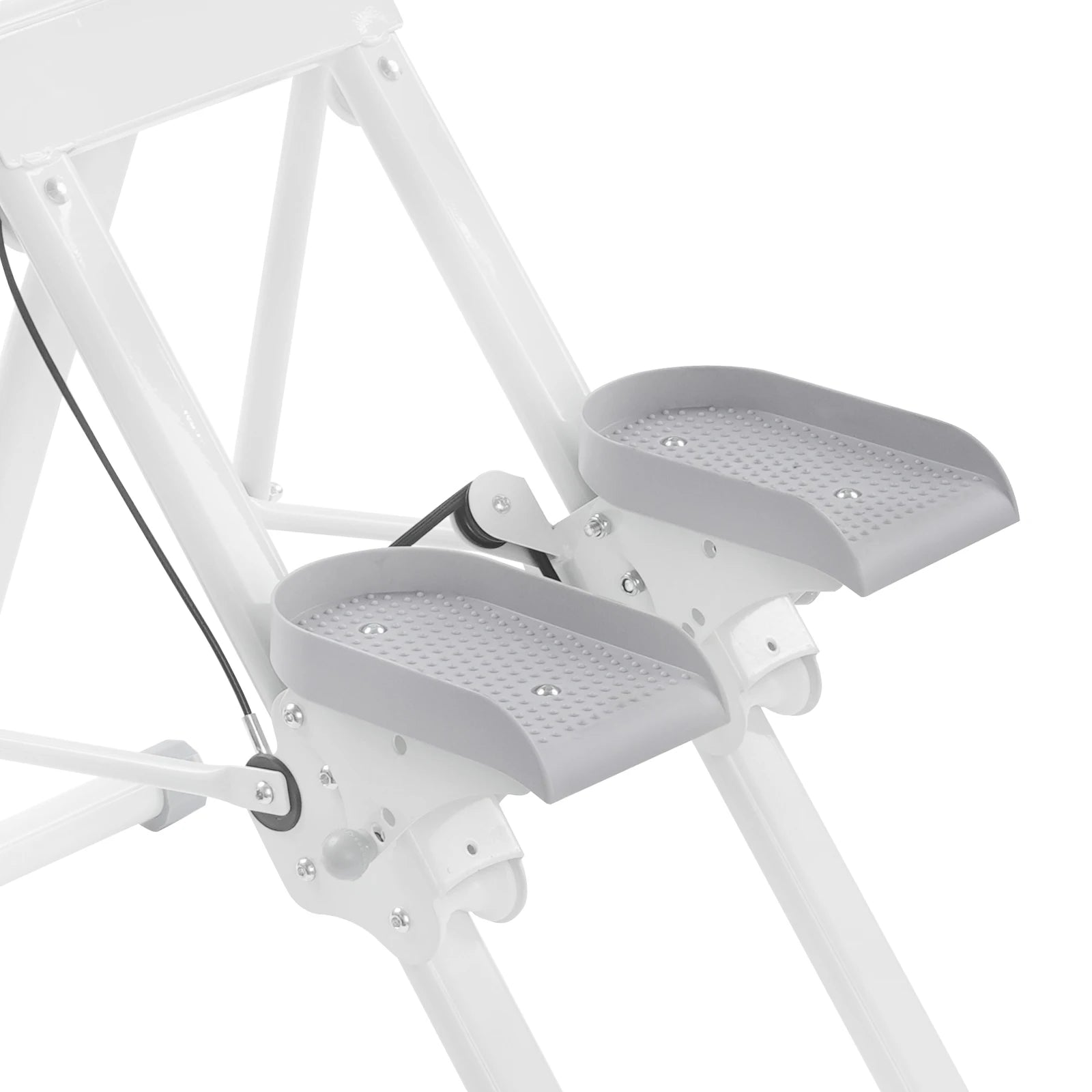 Stair Stepper Vertical Climber with white frame and textured foot pedals