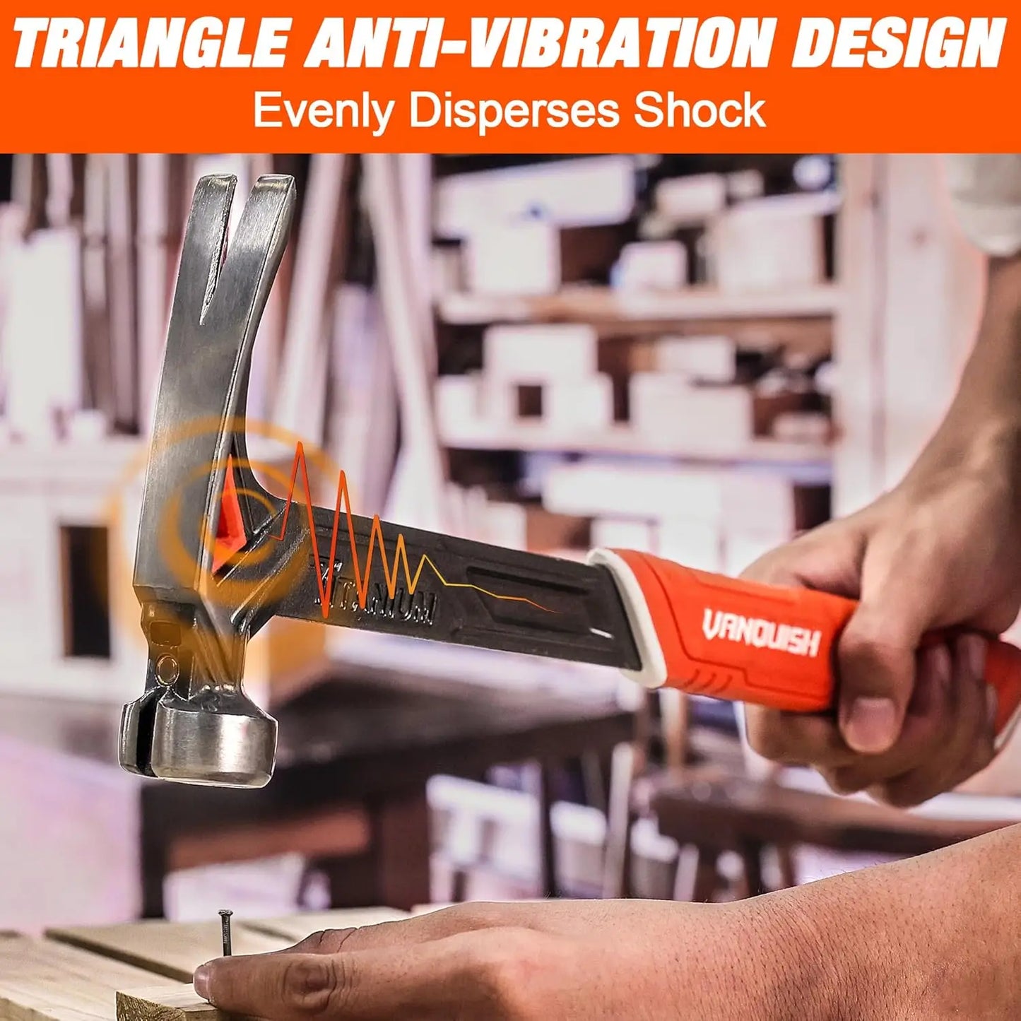 Titanium Framing Hammer With Magnetic Nail Starter Anti Vibration Design
