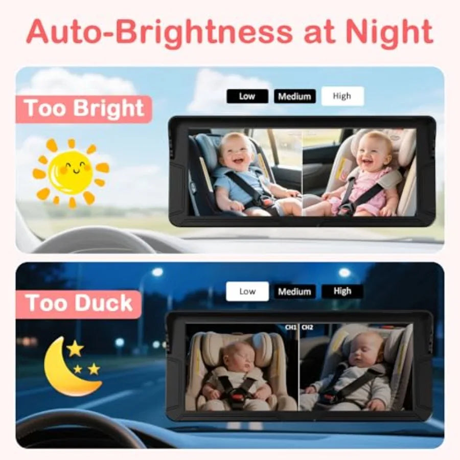 Baby Car Camera For Two Kids HD 1080P Dual Monitor by S And B Enterprise