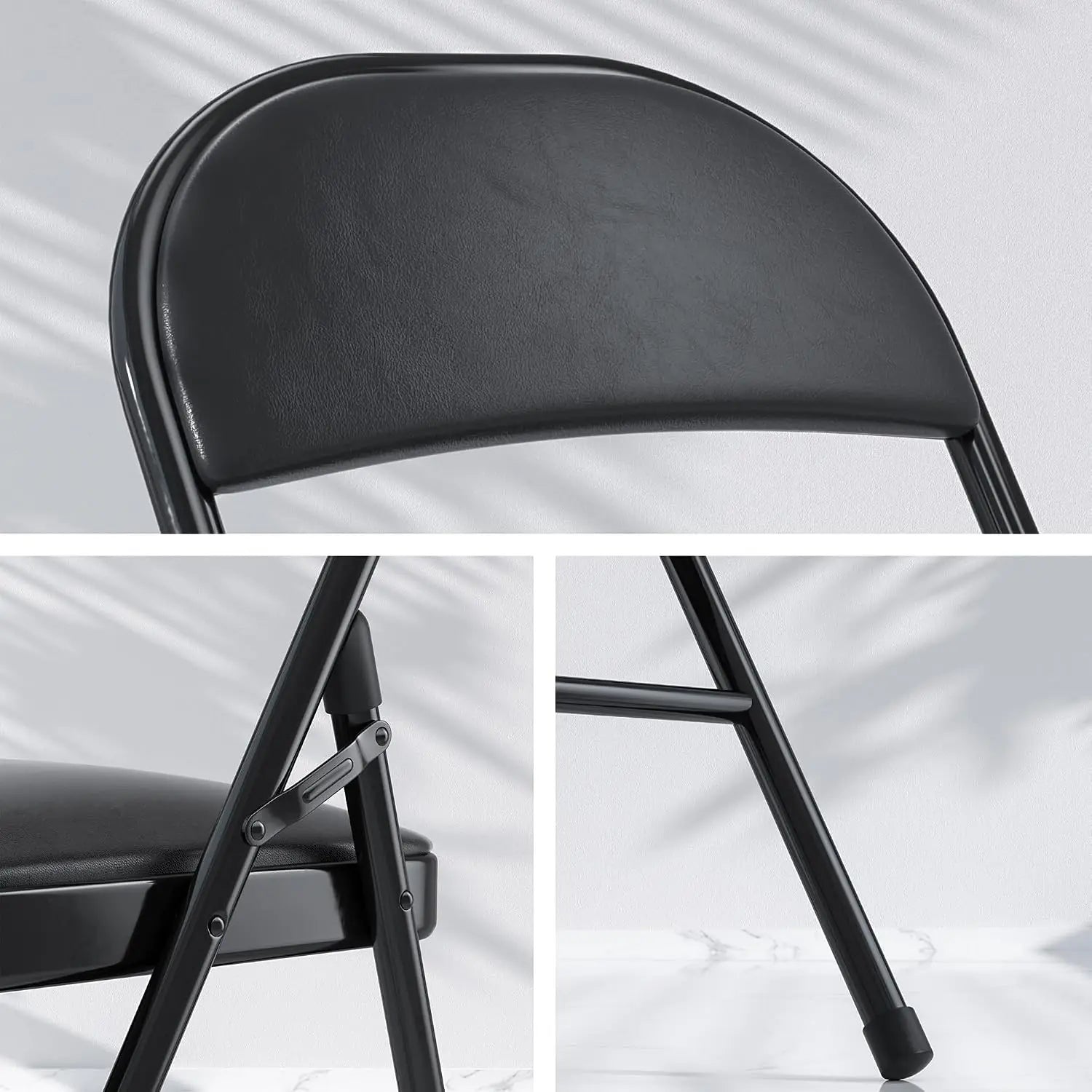 5-Piece Folding Card Table & Chair Set with Padded Top, No Assembly Needed, Black by S And B Enterprise