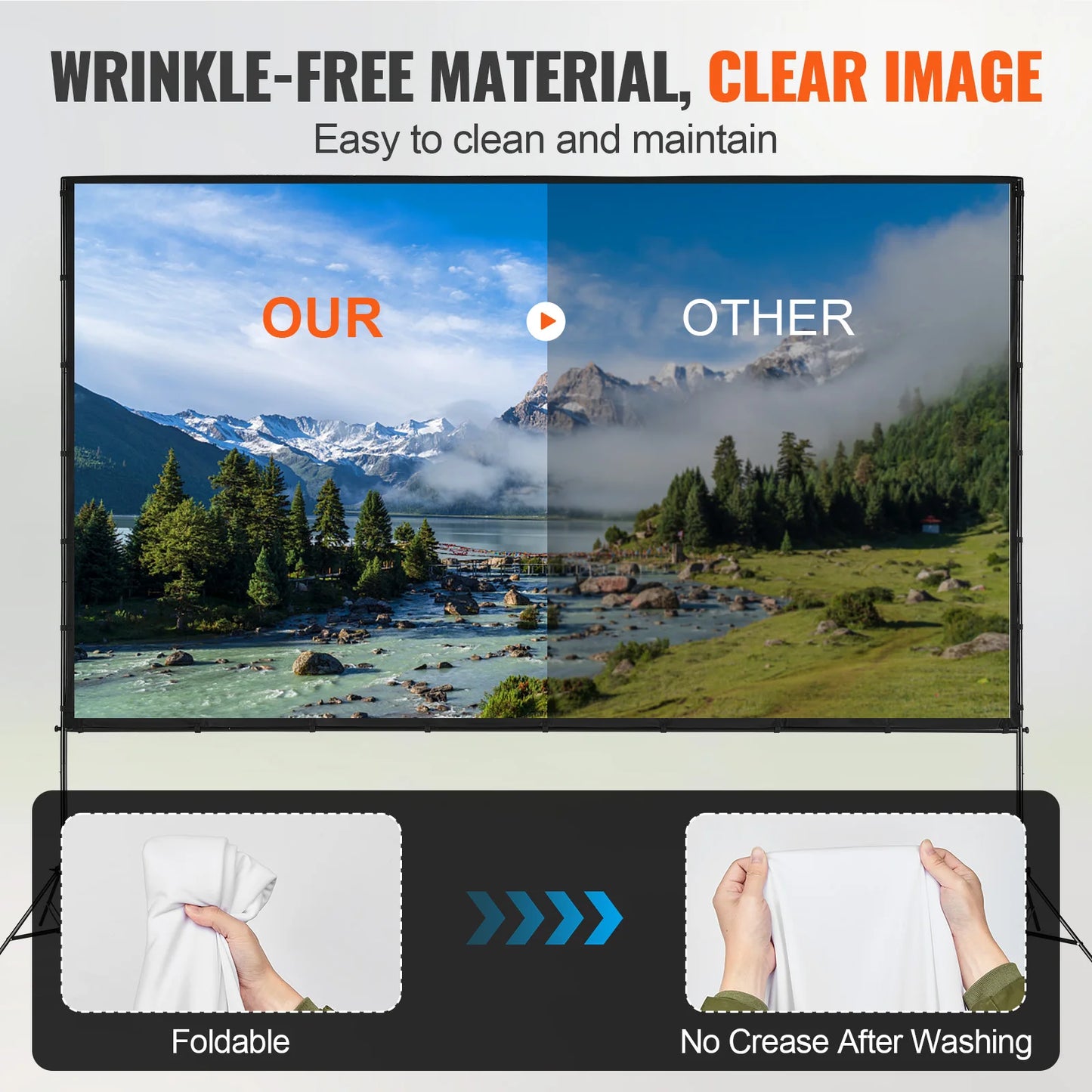 SucceBuy 4K Projector Screen With Stand For Home Theater