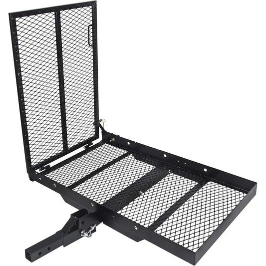 Foldable Trailer Hitch Cargo Carrier With Ramp 500 Lb Capacity by S And B Enterprise