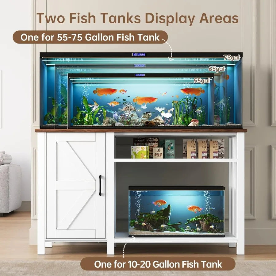 Heavy Duty Aquarium Stand With Builtin Power Outlet And Cabinet