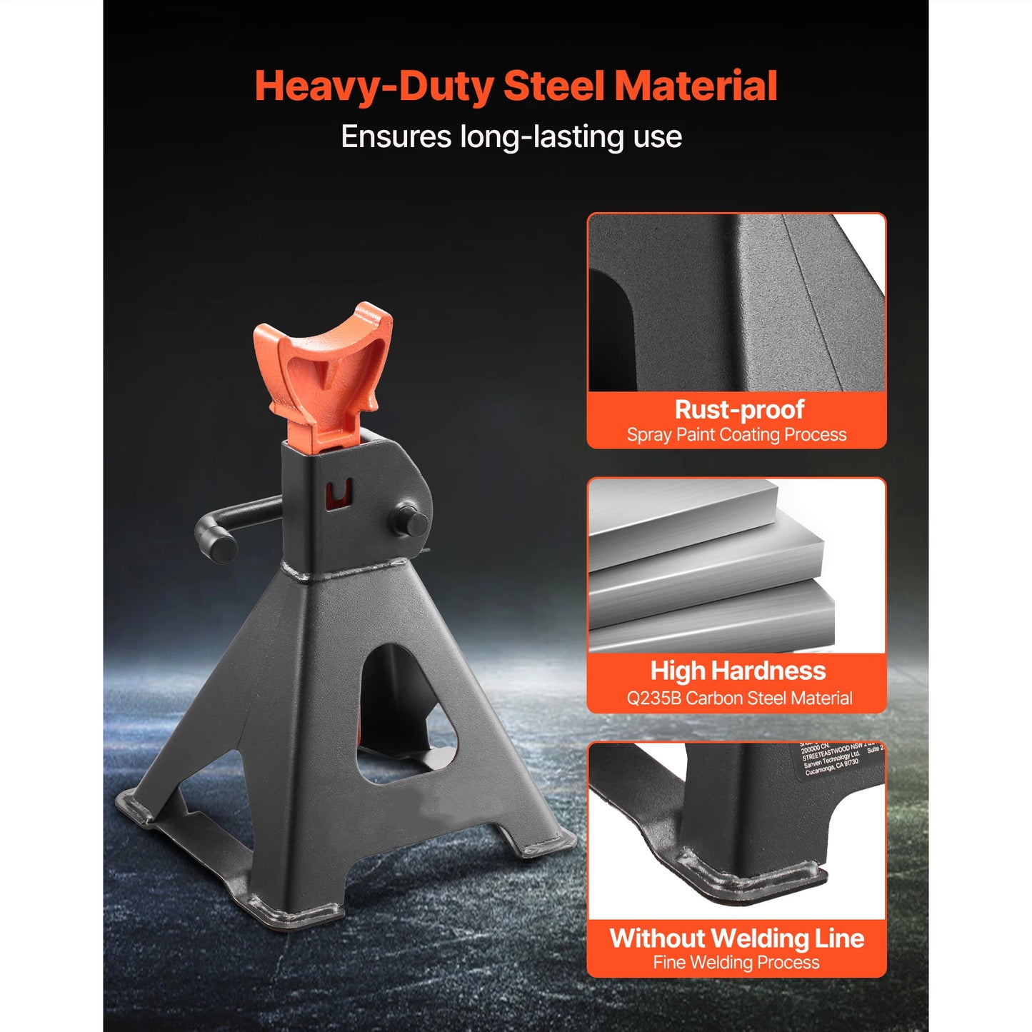 SucceBuy Jack Stands 3 Ton/6 Ton Capacity Heavy Duty Steel Jack Auto Stands with Locking for Lifting SUV Pickup Car and UTV/ATV