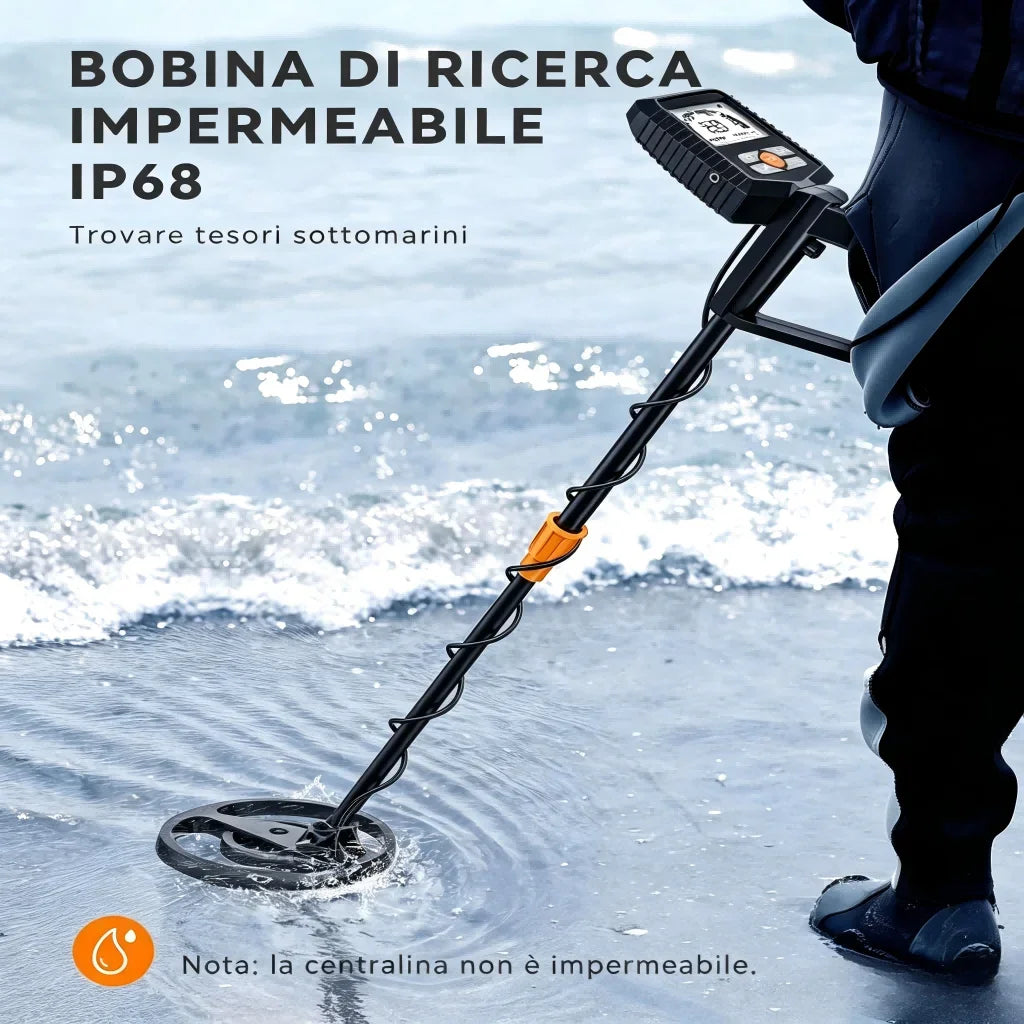 SUNPOW metal detector kit with pinpointer, 8-inch IP68 waterproof coil and LCD display by S And B Enterprise