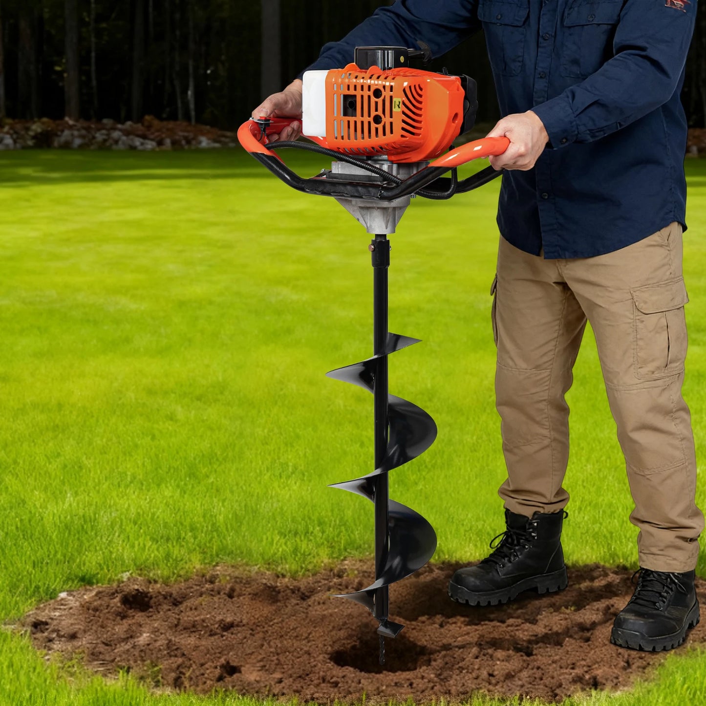 Gas Powered Post Hole Digger With Carbon Steel Bits by S And B Enterprise