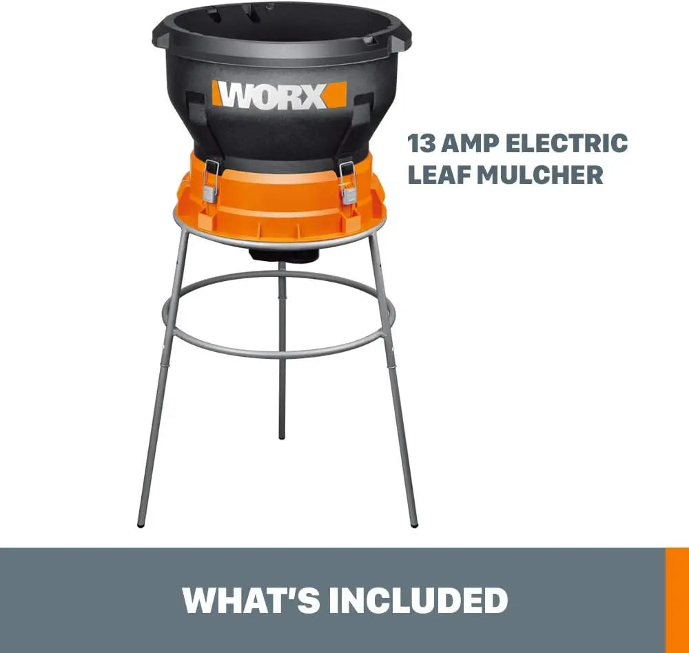 13 Amp Electric Leaf Mulcher Shredder Corded High Compression Mulching