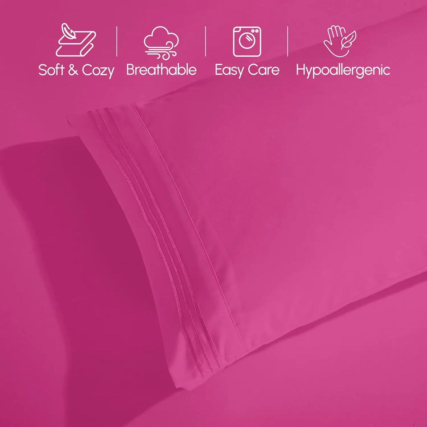 Luxurious Microfiber Bed Sheet Set Wrinkle Resistant