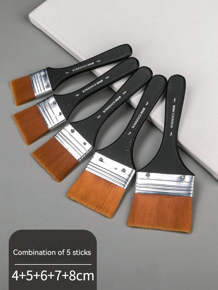 Borrence Memory Nylon Paint Brush Set For Acrylic Oil Watercolor