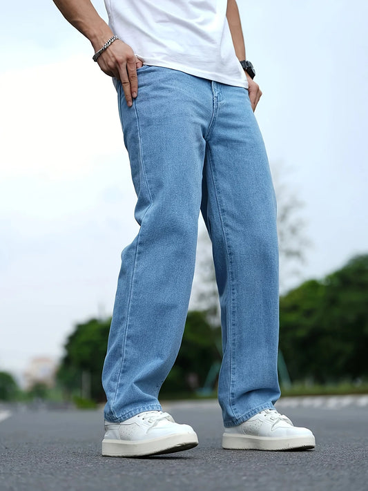 Men's Loose Fit Cargo Jeans Hip Hop Streetwear Style