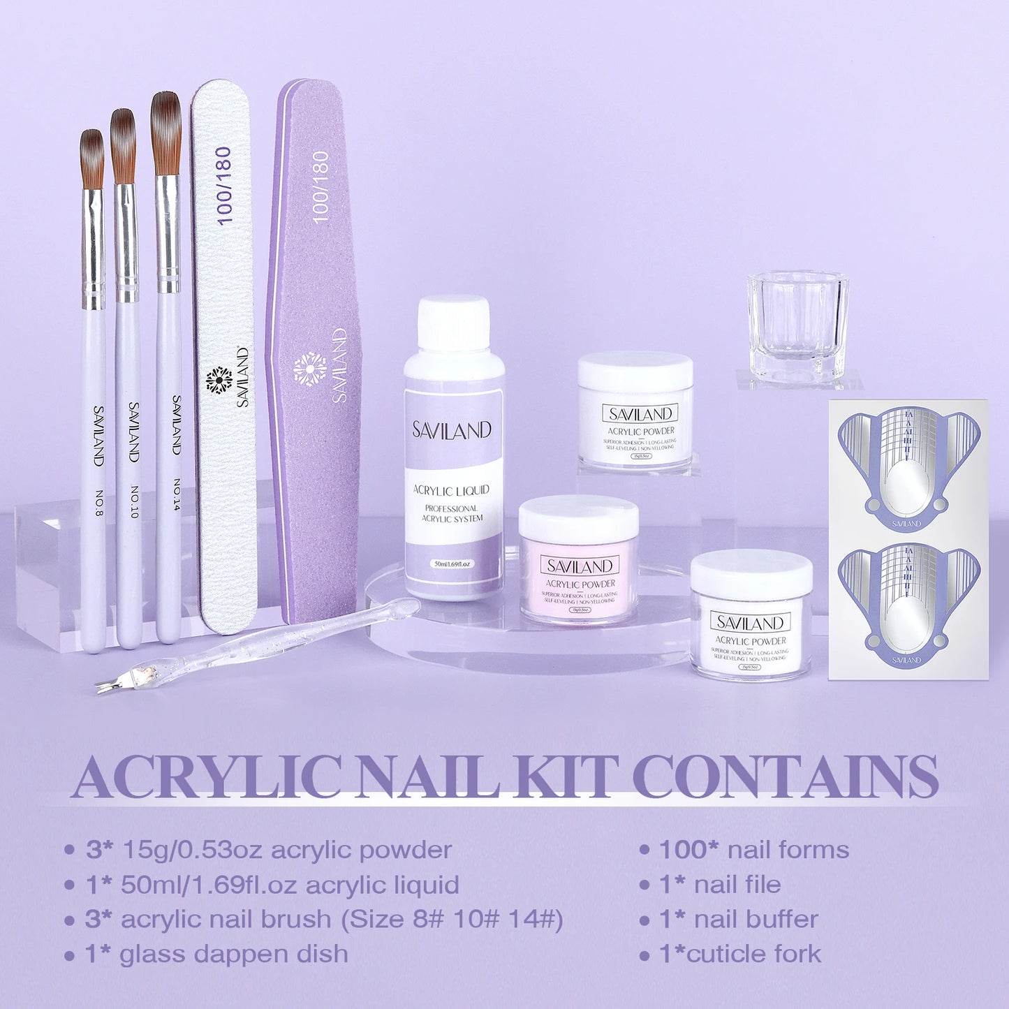 Saviland Essentials Acrylic Nail Kit For Beginners Complete Set