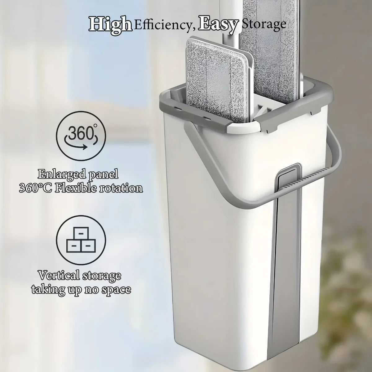 Wash and Edge Separate Flat Mop Set with 360° rotating mop heads and cleaning bucket by S And B Enterprise