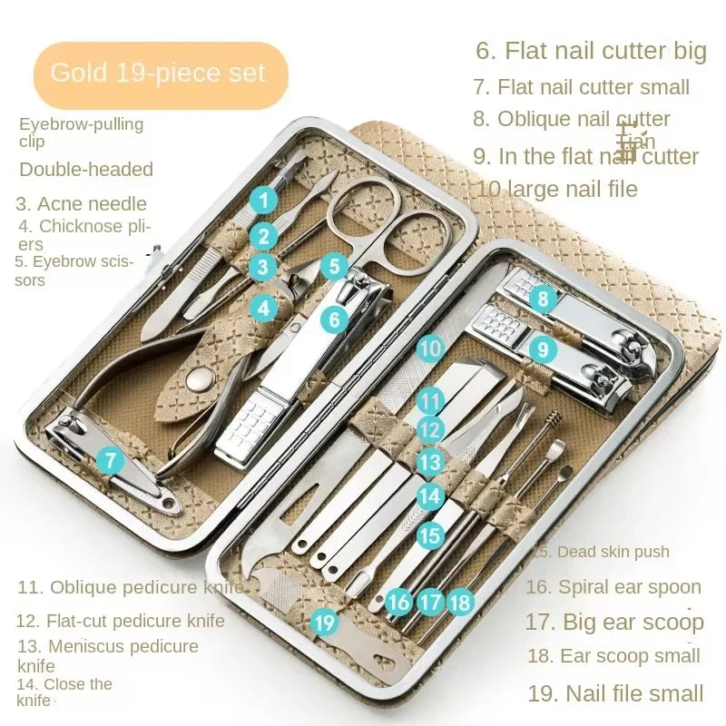 Stainless Steel 19 Piece Grooming Kit With Nail Clippers by S And B Enterprise