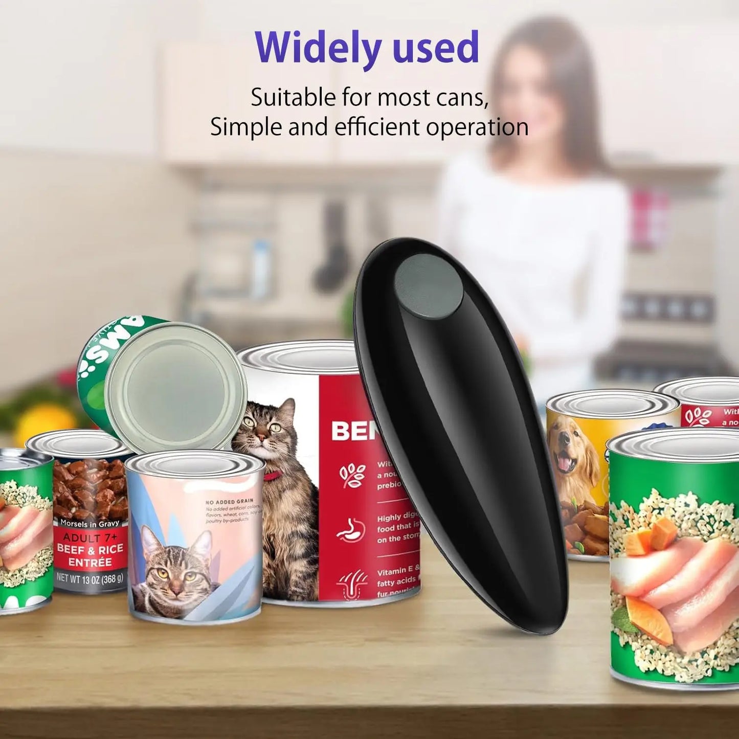 Electric Can Opener, Compact Cordless, Battery Powered (Requires 2 AA, Not Included) Disabled Hands, for Kitchen, Camping by S And B Enterprise