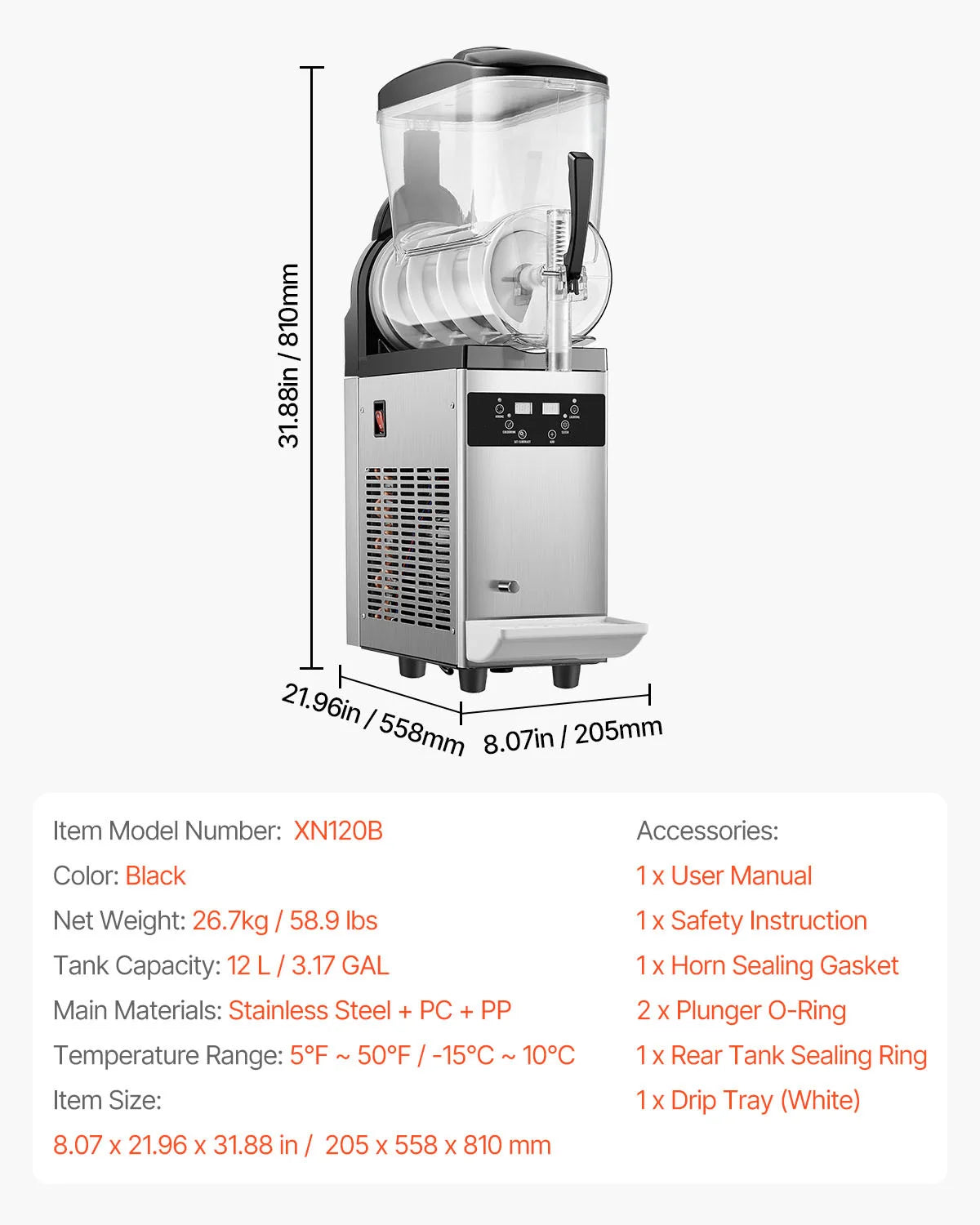 VEVOR SucceBuy Commercial Slushy Machine For Restaurants And Parties