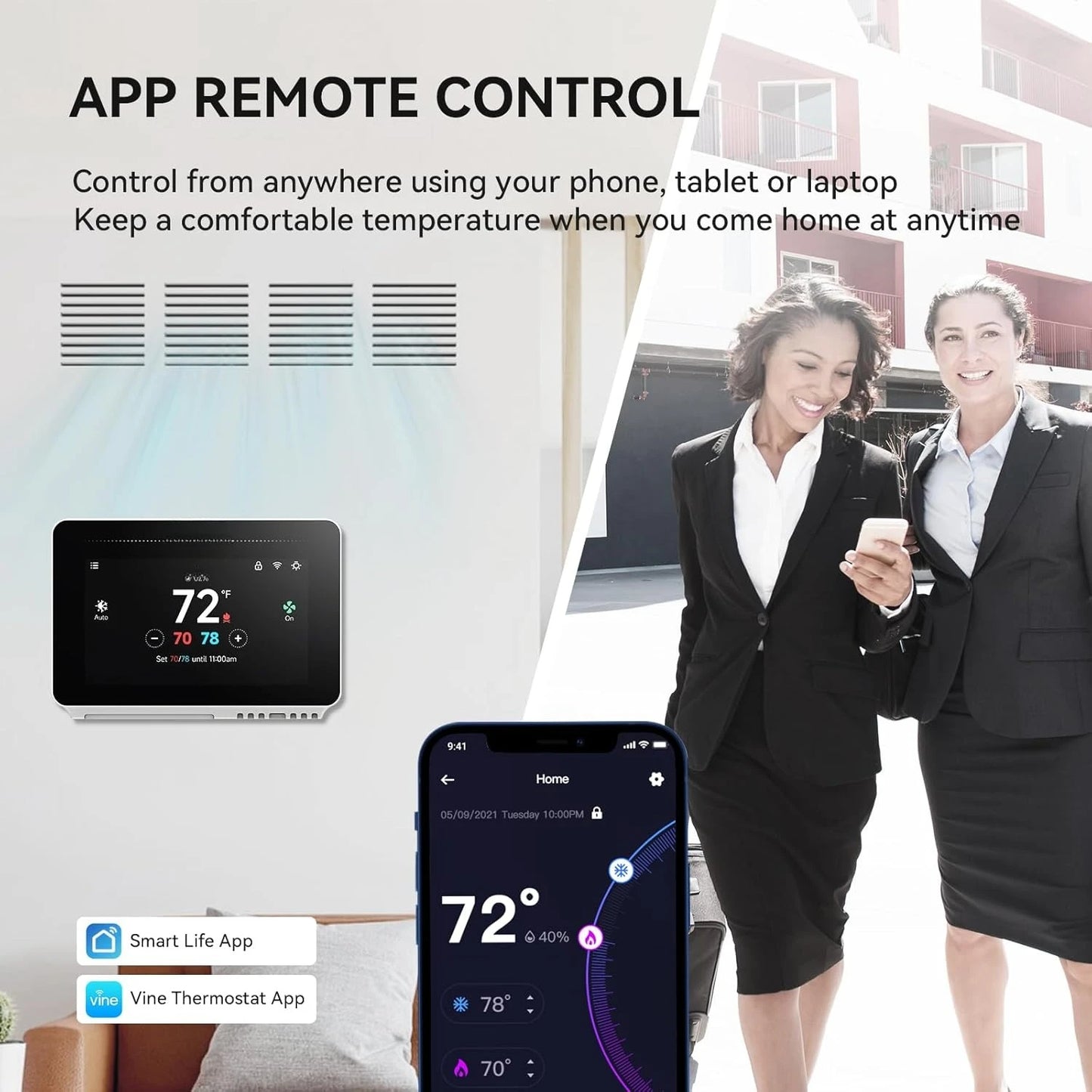 Programmable WiFi Thermostat For Home AC And Heating With App Control