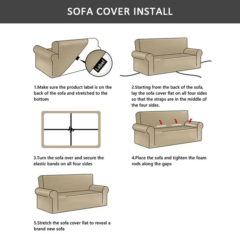 NONECN Seersucker Sofa Cover Stretch Slipcover Anti Dirt Living Room