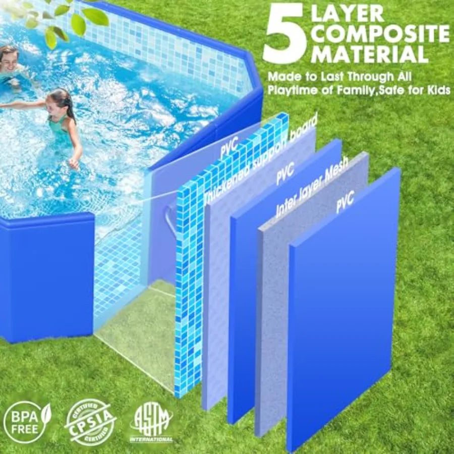 Large Foldable Non Inflatable Pool For Kids And Adults