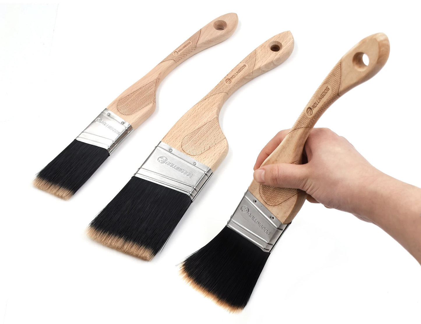 ROLLINGDOG Angled Paint Brush Set for Precise Trim Work