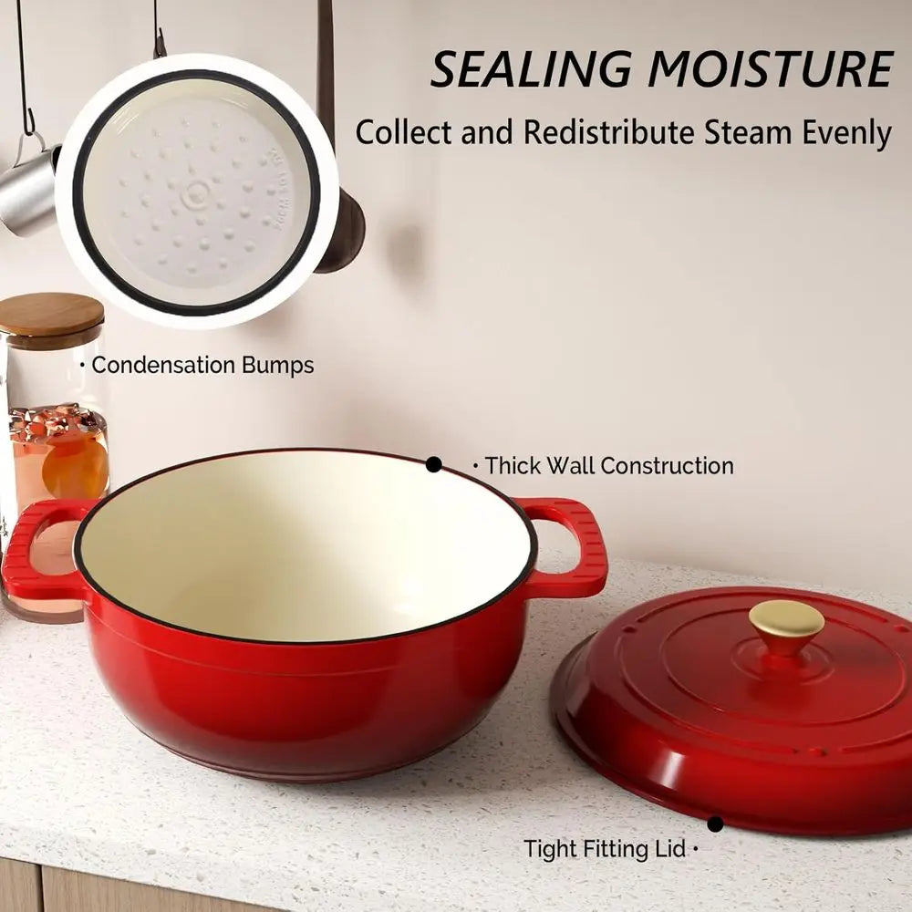 Enamel Cast Iron Dutch Oven With Lid For Oven Cooking by S And B Enterprise