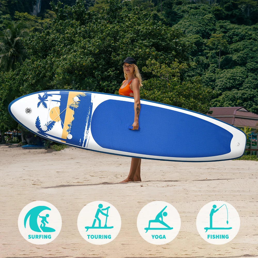FUNWATER Inflatable Paddle Board Ultra-Light Stand-Up Paddle Board Surfboard for All Skill Levels With SUP Accessories 320-350cm by S And B Enterprise