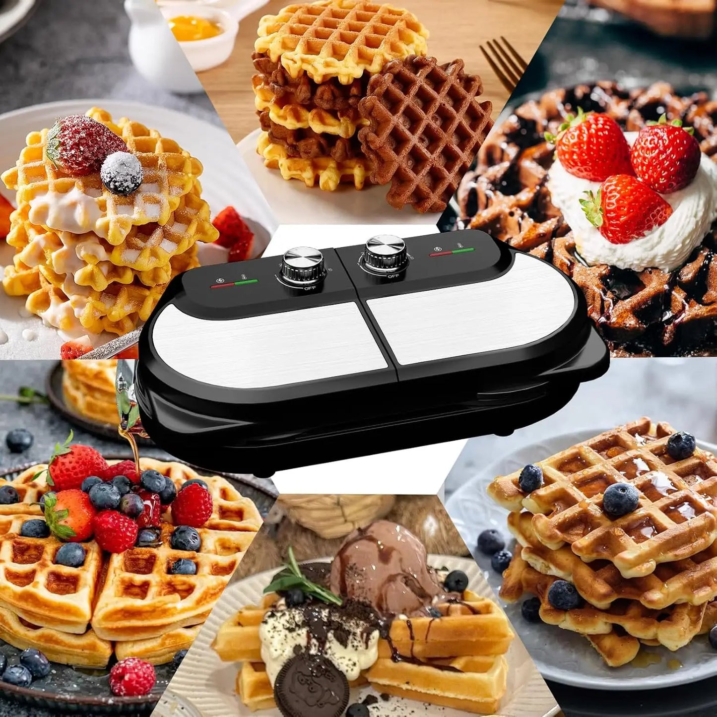 Belgian Waffle Maker 1400W For Breakfast And Snacks by S And B Enterprise