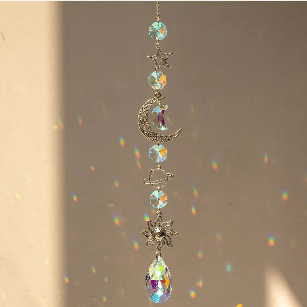 Crystal Wind Chime Rainbow Maker Sun Catcher Dream Catcher Pendant Home Garden Decor Wind Chime, Holiday, Festival, Home Decor, by S And B Enterprise