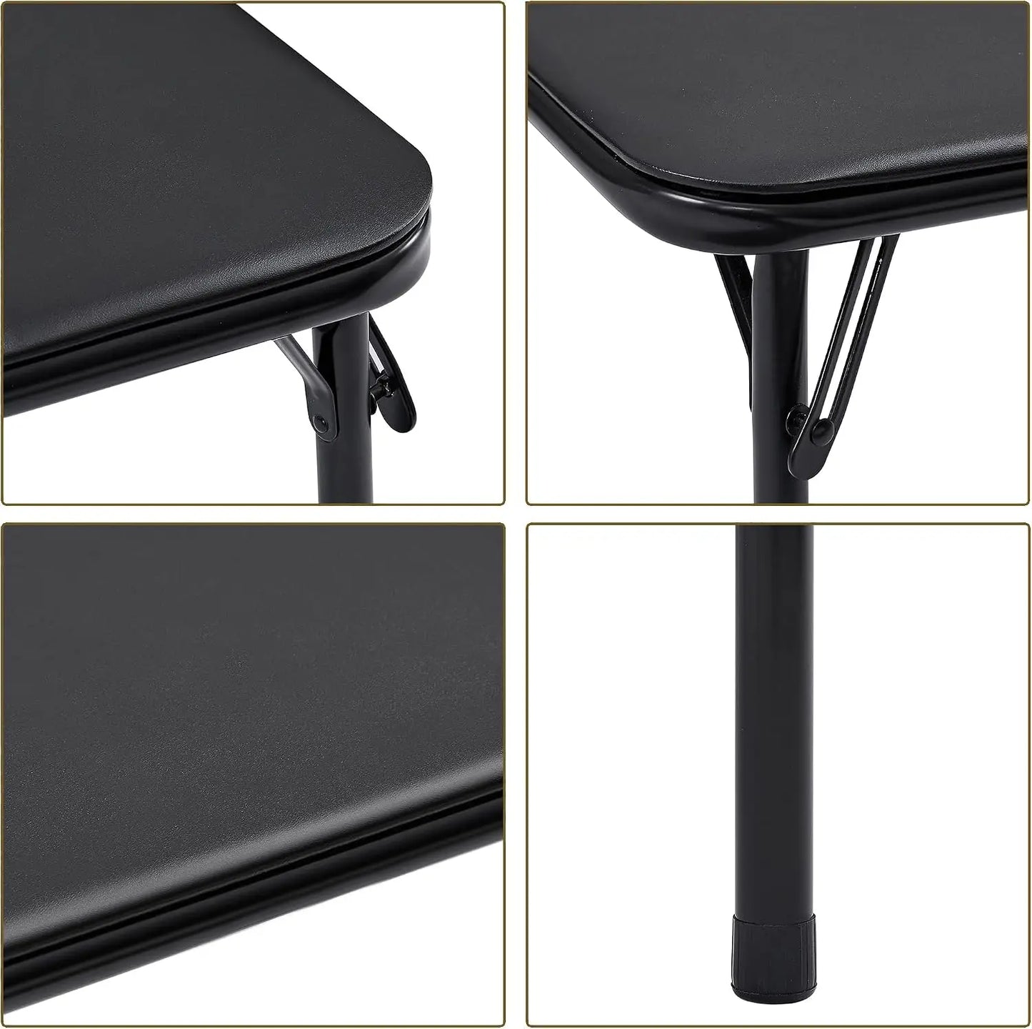 5-Piece Folding Card Table & Chair Set with Padded Top, No Assembly Needed, Black by S And B Enterprise