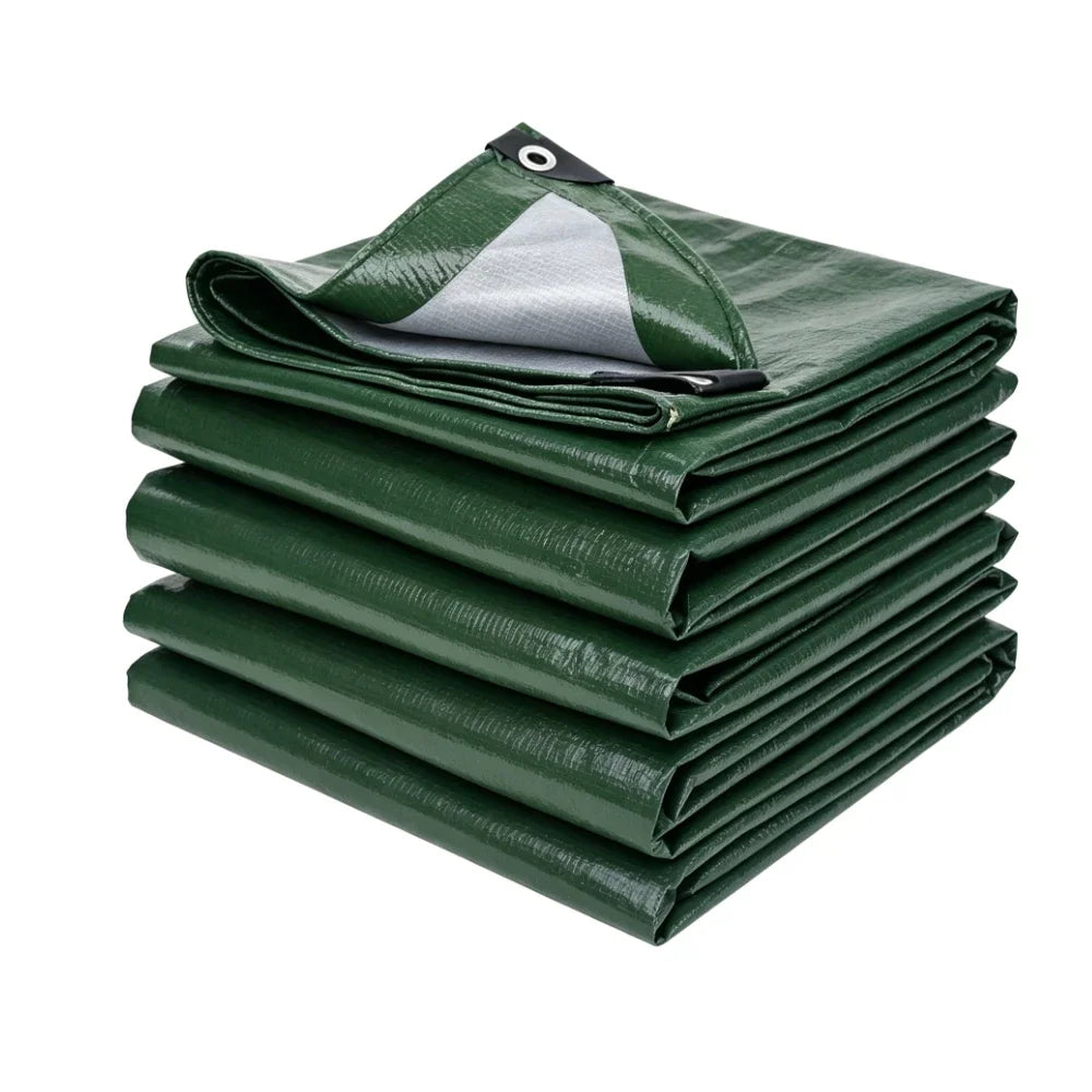 Heavy Duty Tarp Cover Waterproof Tarpaulin UV Resistant Protective Cover with Grommet for Garden Porch Emergency Rain Shelter