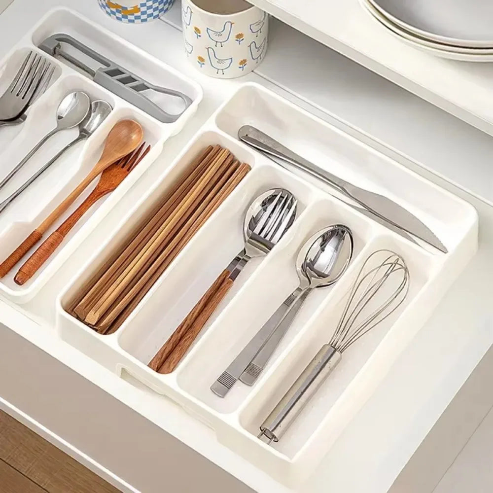Multi Compartment Cutlery Tray Kitchen Drawer Organizer For Spoons by S And B Enterprise
