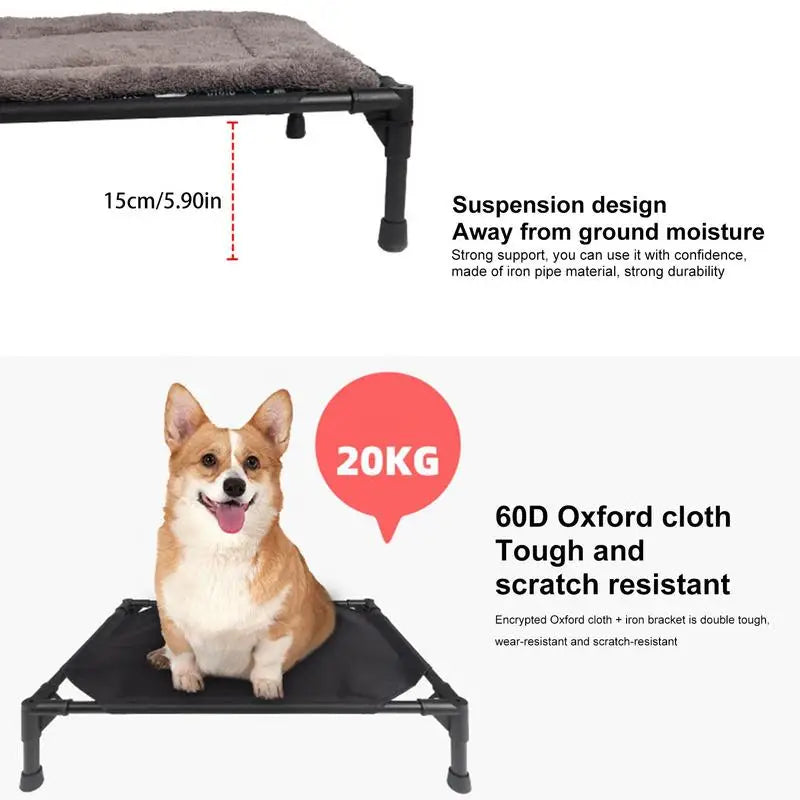 Outdoor Elevated Dog Bed With Foldable Removable Canopy Shade Tent by S And B Enterprise