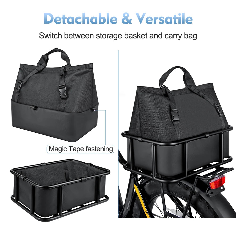 NEWBOLER E-Bike Cargo Rack Bag Large Capacity Rear Bike Basket by S And B Enterprise