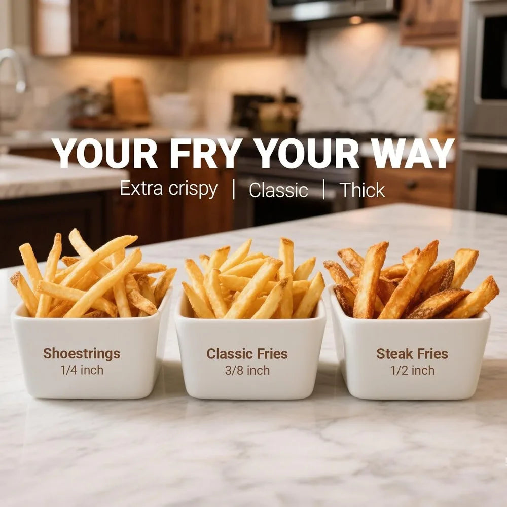 Professional Potato Cutter, Stainless Steel with 3 Interchangeable Blades for Perfect French Fries, Veggies by S And B Enterprise