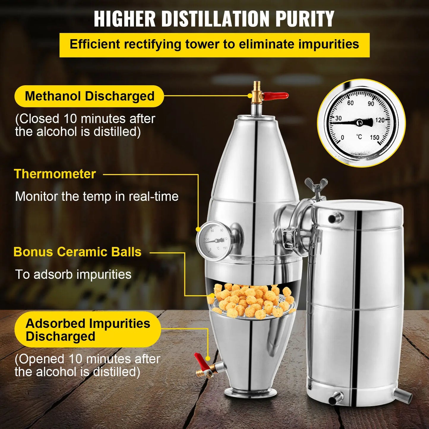 SucceBuy Alcohol Distiller Kit For Beer Moonshine Brewing
