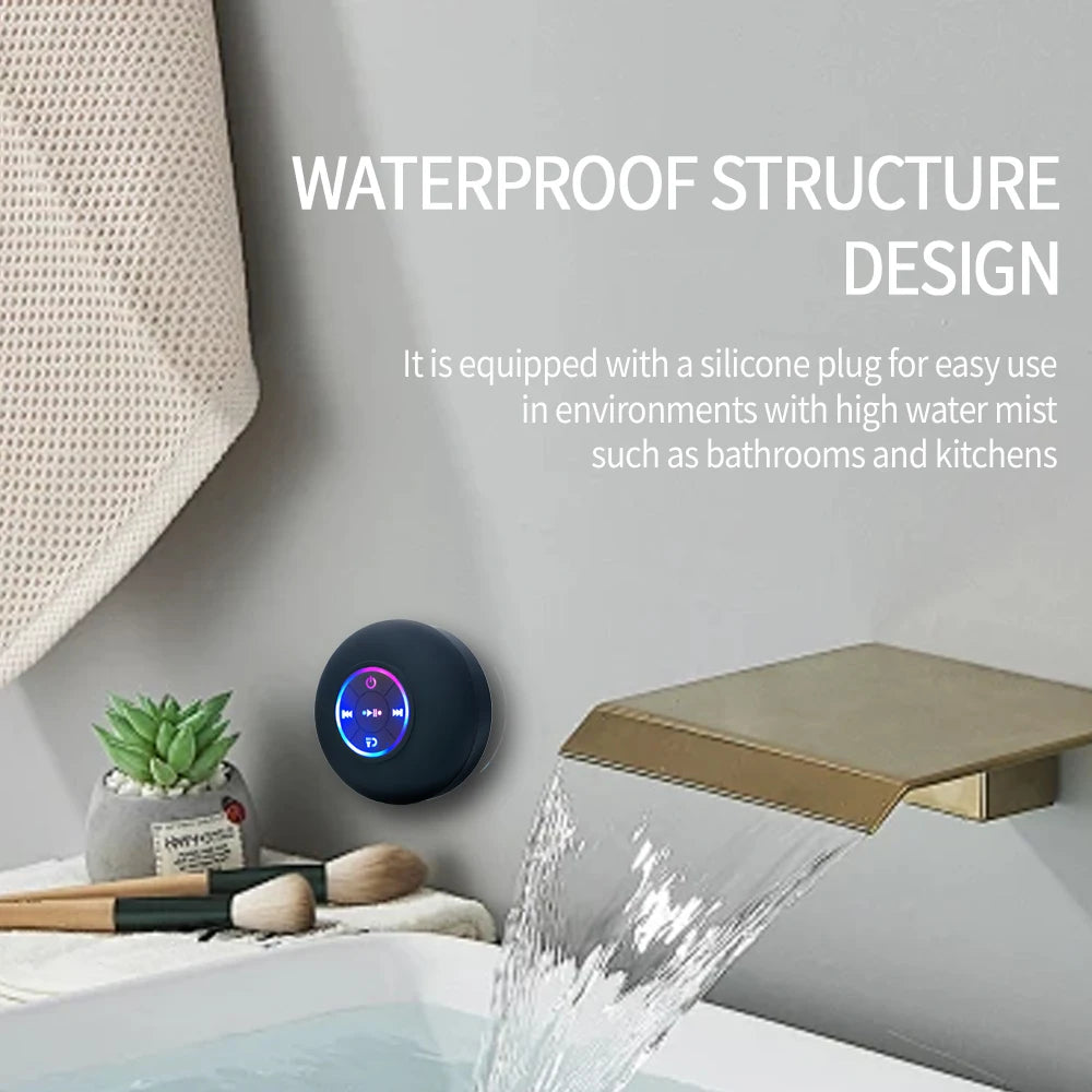 Portable Bluetooth Speaker With LED Light IPX4 Waterproof by S And B Enterprise