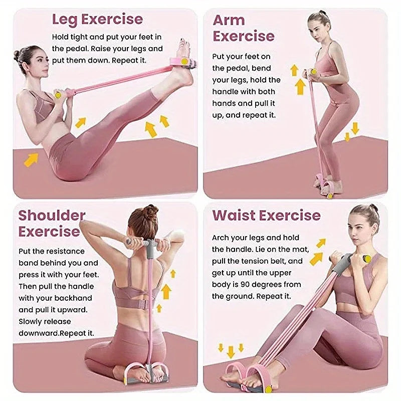 Multi-Function Resistance Band Set, 6 Tubes for Intense Workout, NBR Handles for Comfort, Office/Living Room/Bedroom Use by S And B Enterprise