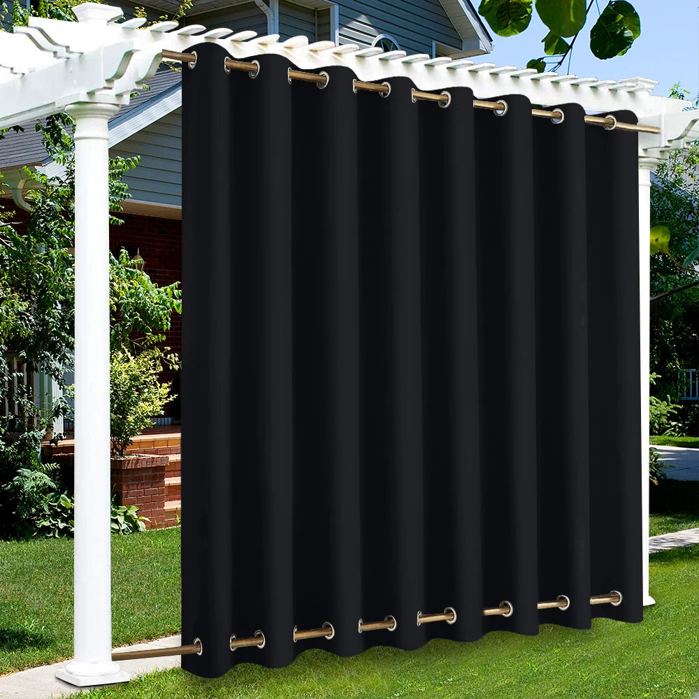 Patio Outdoor Curtain Waterproof Thermal Insulated Double Grommets Sun Block Windproof Window Curtains For Garden Drapes Porch by S And B Enterprise