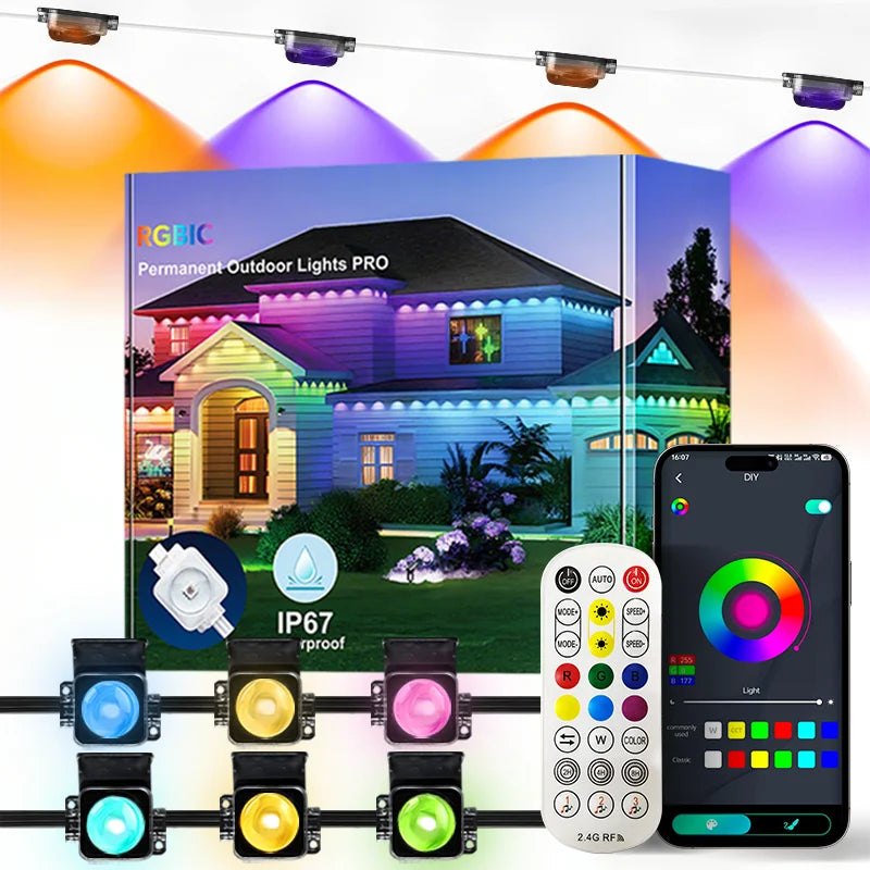 MIMIRGB Outdoor LED String Lights IP67 Waterproof With App Control
