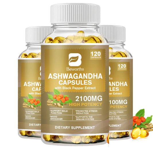 Beworths Ashwagandha Root Extract Capsules for Sleep Anxiety Relief by S And B Enterprise