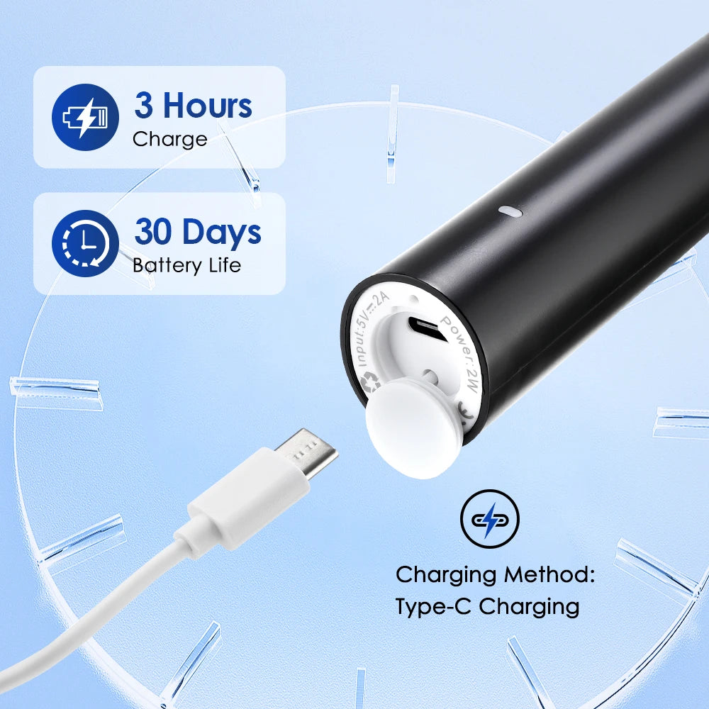 AFDEAL Smart Rotating Electric Toothbrush With 4 Heads Whitening Modes